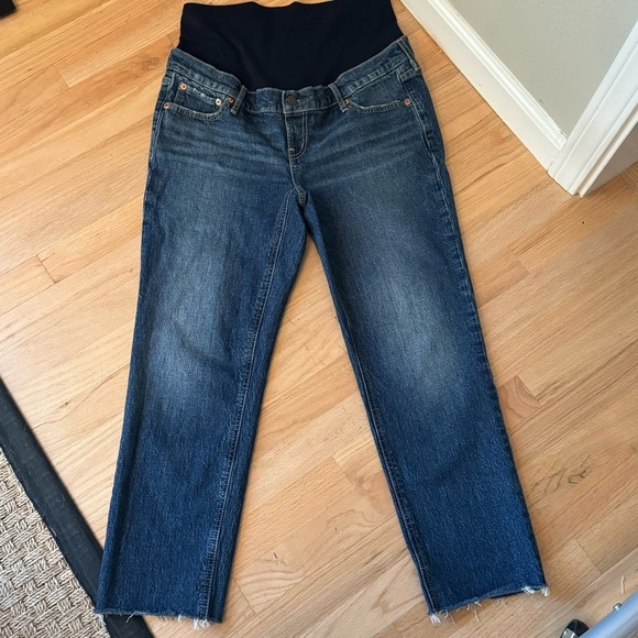 HP 🎉 GAP Maternity True Waistband Full Panel Cheeky Straight Ankle Jeans Size 28 - Picture 14 of 16